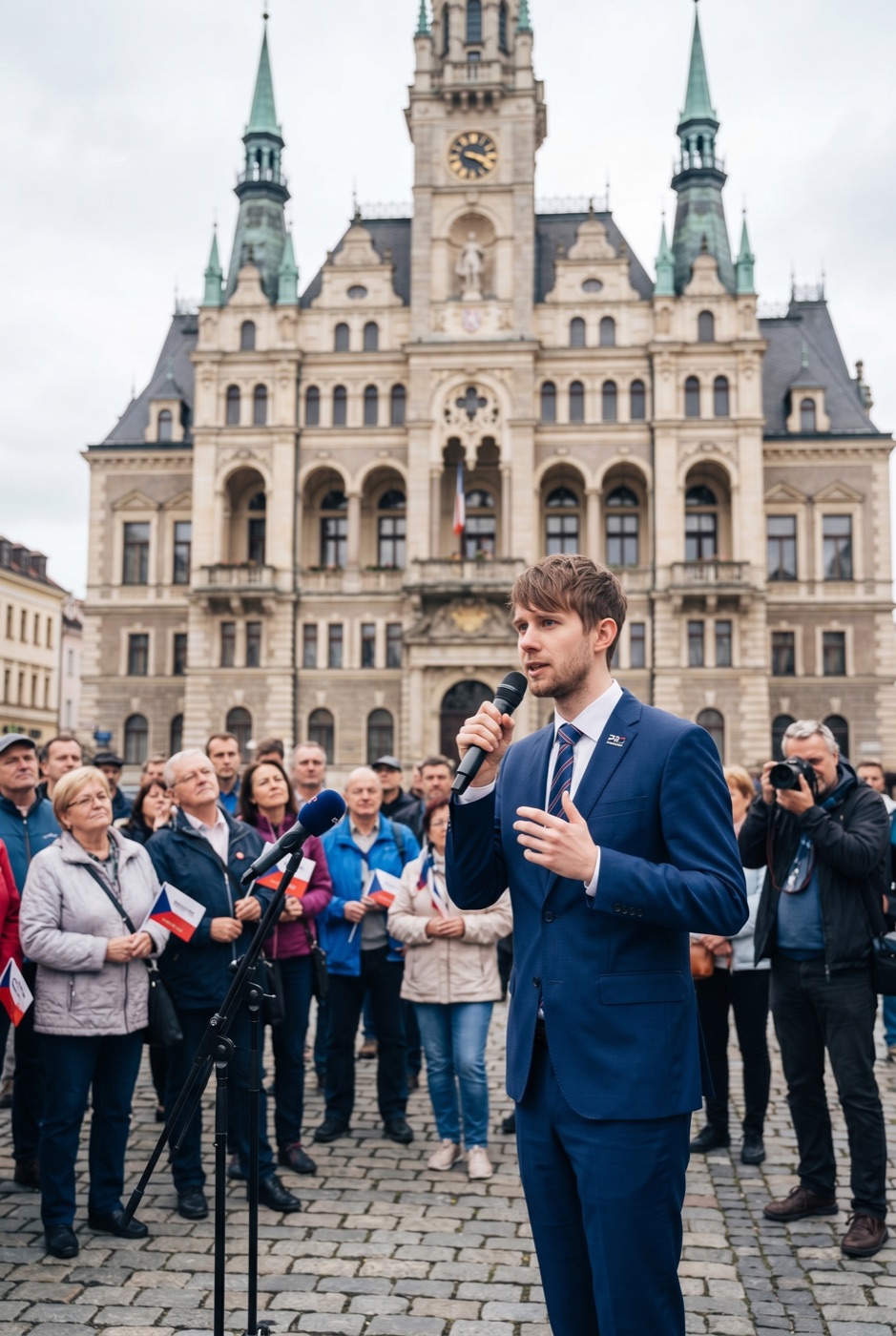 Petr Holan — projev před radnicí